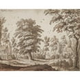 thumbnail image 3 of Hendrik Hondius the Elder 14x12 Black Modern Framed Museum Art Print Titled - Trees and Two&nbsp;Cottages (17th&nbsp;Century), 3 of 5