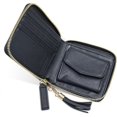 thumbnail image 1 of czcpp-Small Zip Around Wallet Multi-Slot, Women's RIFD Blocking Small Compact Bifold Leather Pocket Wallet Mini Zipper Purse Card Holder for Women Men (Black), 1 of 4