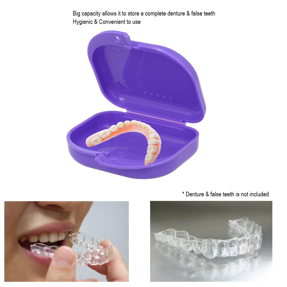 Denture Box Denture Case Dental False Teeth Cleaning Box Denture Bath