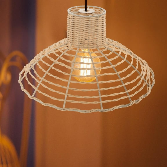 FRCOLOR Rattan Pendant Lights Shade Boho Woven Hanging Lampshades For Floor Table Wall Lamps Wicker Light Shades Replacement Pendant Light