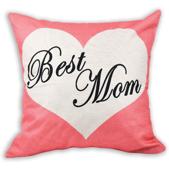 shiyou-Best Mom Ever Pillow Cover Gifts for Mother Birthday for Mom Pillow Cases with Zipper 18x18 Pillowcases Cushion Covers Gift for Bonus Step Mom Mother in Law Retirement Gift