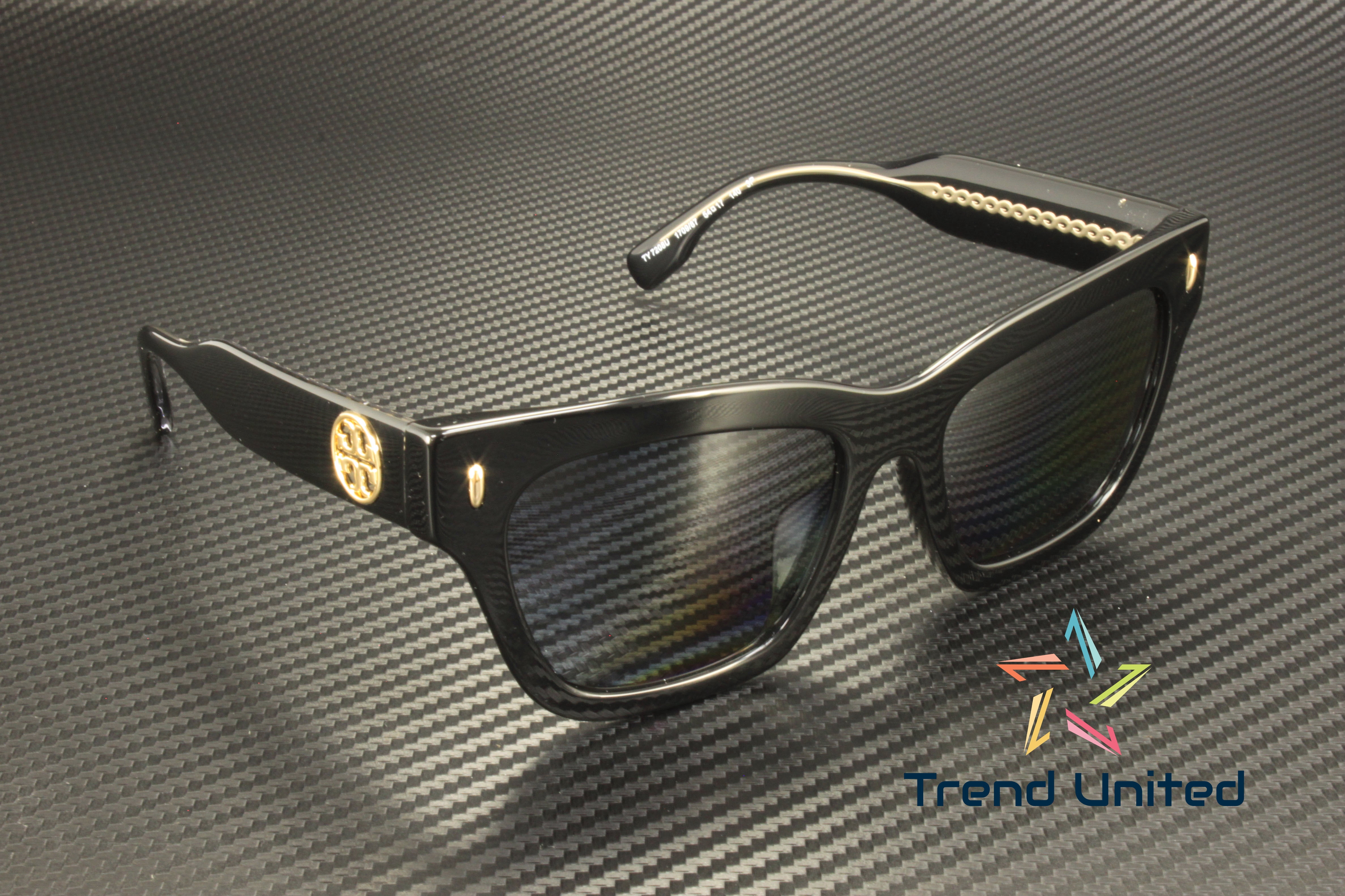 Tory Burch TY 7208U Plastic Womens Cat-Eye Polarized Sunglasses Black 54mm Adult