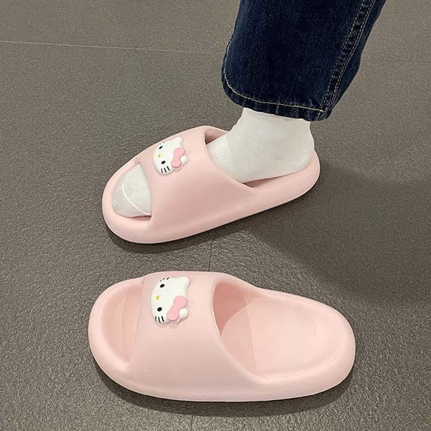 Sanrios Kawaii Anime Hello Kitty sandalias y zapatillas de dibujos animados para mujer, zapatillas antideslizantes de suela suave, regalo de cumpleaños de verano