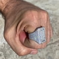 thumbnail image 4 of Men's Real Solid 925 Sterling Silver Initial Letter I Iced Baguette Flooded Out Big Hip Hop Ring Size 10, 4 of 8
