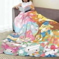 thumbnail image 3 of Lsque Sanrio Pattern Fuzzy Fleece Throw Blanket Extra Large,Super Soft,Fluffy and Warm Blankets for Couch,Bed,All Season Use (60"x50"), 3 of 7
