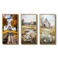thumbnail image 2 of Designart "Farmhouse Rural gracefulness I" Landscape & Nature Framed Wall Art Set Of 3 - Yellow Farm Frame Gallery Set For Office Decor, 2 of 6