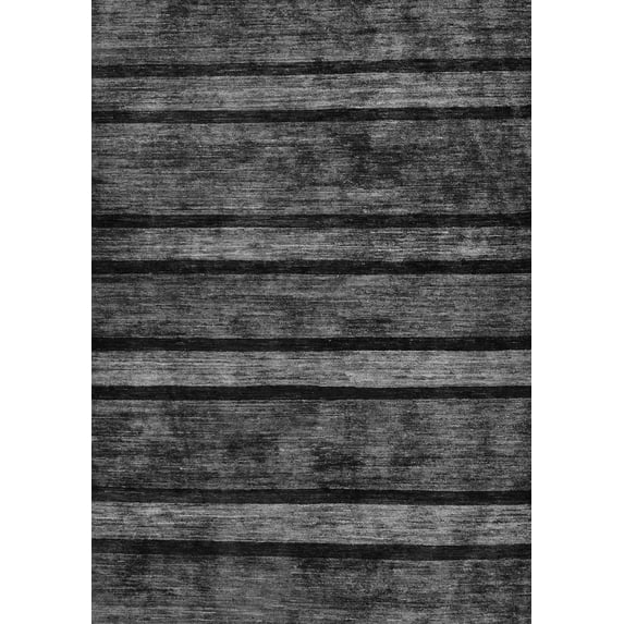 Ahgly Company Indoor Rectangle Abstract Gray Modern Area Rugs, 8' x 12'
