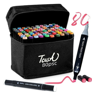 FABULAS 80 Colors Alcohol Markers Brush Tip, Dual Tip Permanent Art Markers for Adults Coloring Sketching Drawing