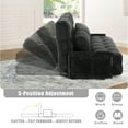 thumbnail image 2 of Convertible 5-Position Foldable Lazy Sofa Sleeper Bed with Armrest,Adjustable Floor Sofa Couch with 2 Pillows,Fold Out Floor Couch,Black, 2 of 8
