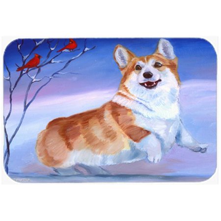 

Corgi Snow Cardinal Glass Cutting Board Large