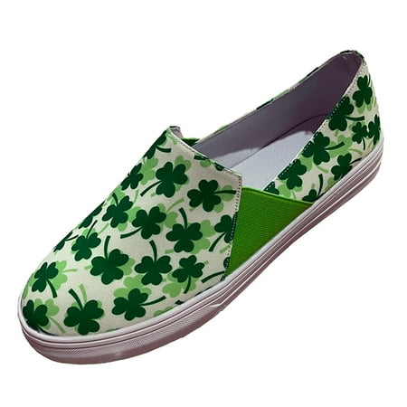 OJSFQUFP Womens Casual Shoes Spring and Summer Large Size Flat Bottom Women s Casual Fashion Comfortable Flower Cloth Shoes Women s Shoes Leather Flats for Women Green 38