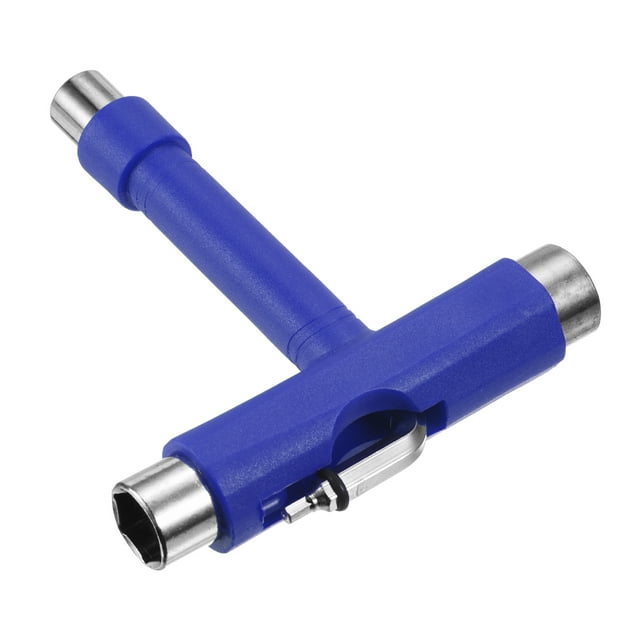 Unique Bargains All-In-One Skate Tool Multi-Function Portable Skateboard Tool T Tool, Dark Blue