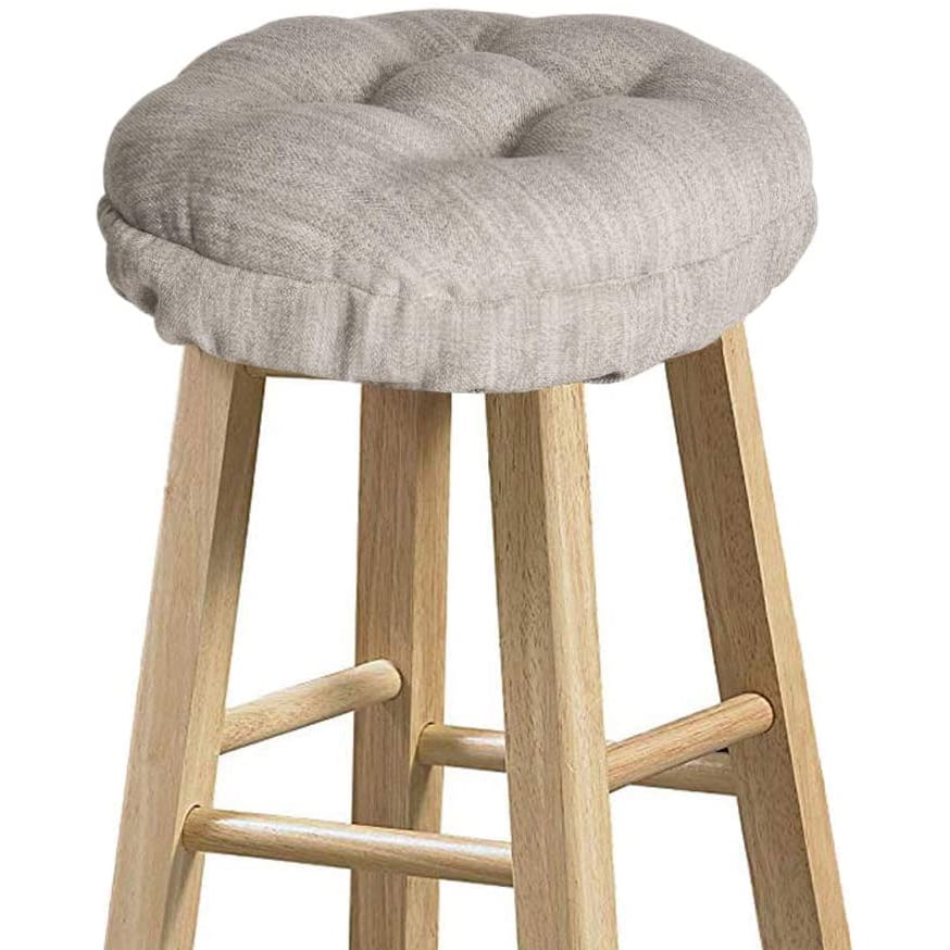 13'' Stretch Bar Stool Cover Protector Round Chair Cushion Sleeve Grid Beige 
