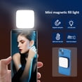 thumbnail image 3 of Luz 2W Phone Magnetic Luz Bic-Color Selfie LED 2500K-8500K Temperatura de color Dimmable Con 42 Perlas LED Batería Incorporada Con Taza de Succio de Anillo de Metal, 3 of 7