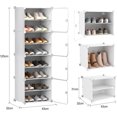 thumbnail image 2 of Zapatero con Tapa, Caja de Zapatos de 8 Niveles, Almacena 16 Pares, Plástico, Armario, Pasillo y Más (Blanco), 2 of 4