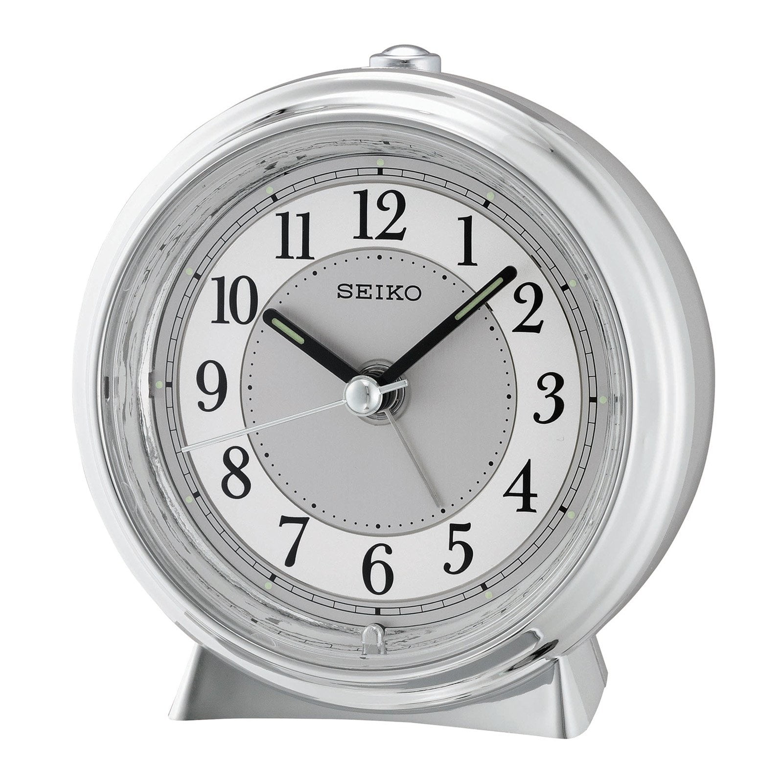 Seiko Preston Alarm Clock, Silver, Quartz, Analog, QHE132SLH