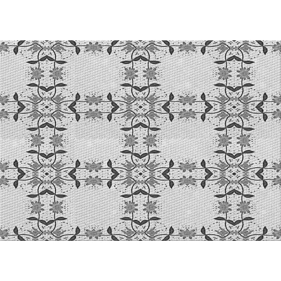 Ahgly Company Indoor Rectangle Patterned Battleship Gray Area Rugs, 2' x 5'