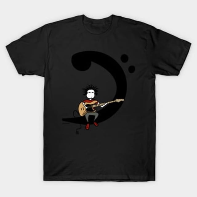 T-Shirt Unisexe au Design Graphique Minimaliste d'Instrument de Musique Guitare Basse Électrique, Tailles jusqu'à 3TG