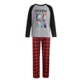 thumbnail image 2 of Qiylii Christmas Parent-child Pajamas Set, Letter Print T-shirt + Plaid Pants, 2 of 9