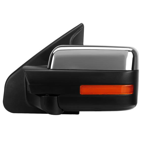 DNA Motoring Chrome Powered Heated Signal Driver Left Side Tow Mirror For 04-14 Ford F150