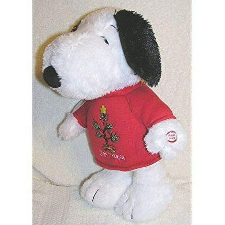 peanuts 12 plush making spirits bright snoopy christmas doll with lights and music