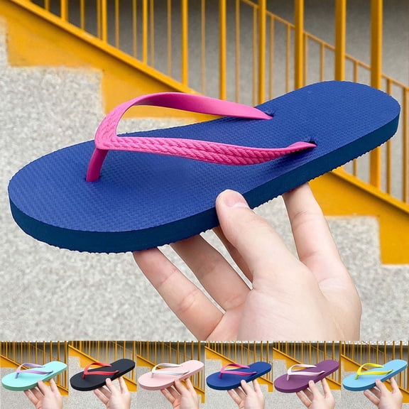 FRSASU Flip Flops for Women Solid Parties Casual Lightweight Beach Rubber Shower Shoes Summer Comfortable Slippers Purple