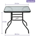 thumbnail image 2 of Outdoor Square Patio Dining Bistro Tempered Glass Table Top With Umbrella Hole, 2 of 9
