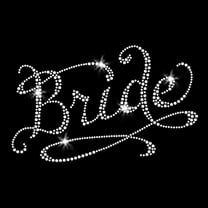 Romantic Bride Sparkly Bridal Bling Iron-on Clear Crystals Rhinestone Wedding Bachelorette Heat Transfer by JCS Rhinestones