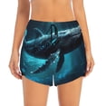 thumbnail image 2 of Salouo Vintage Blue Pattern Whale Print Women's 2 in 1 Running Shorts Double-Layer Shorts Athletic Workout Gym Yoga Shorts Running Shorts for Women-Medium, 2 of 7