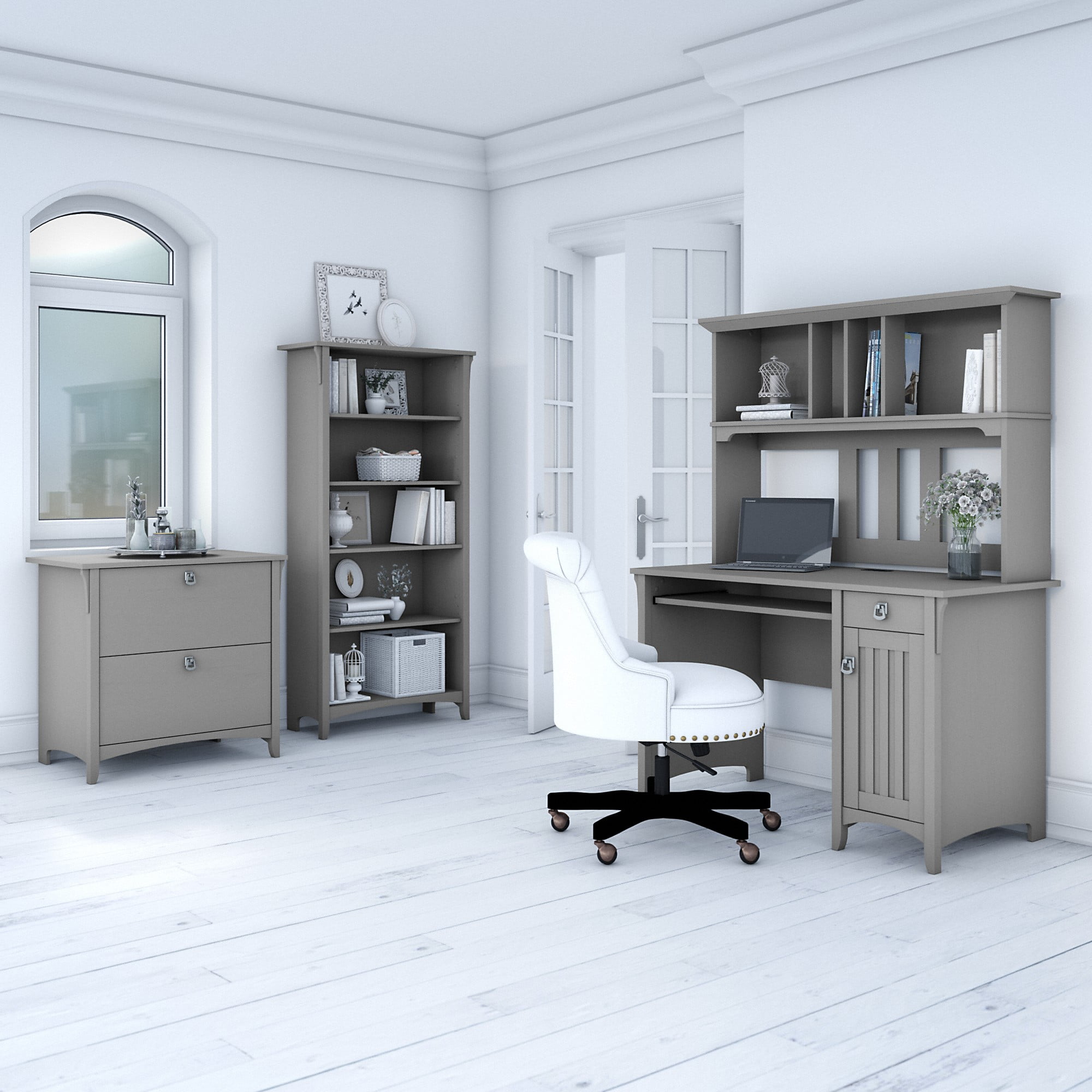Salinas computer desk with cheap hutch
