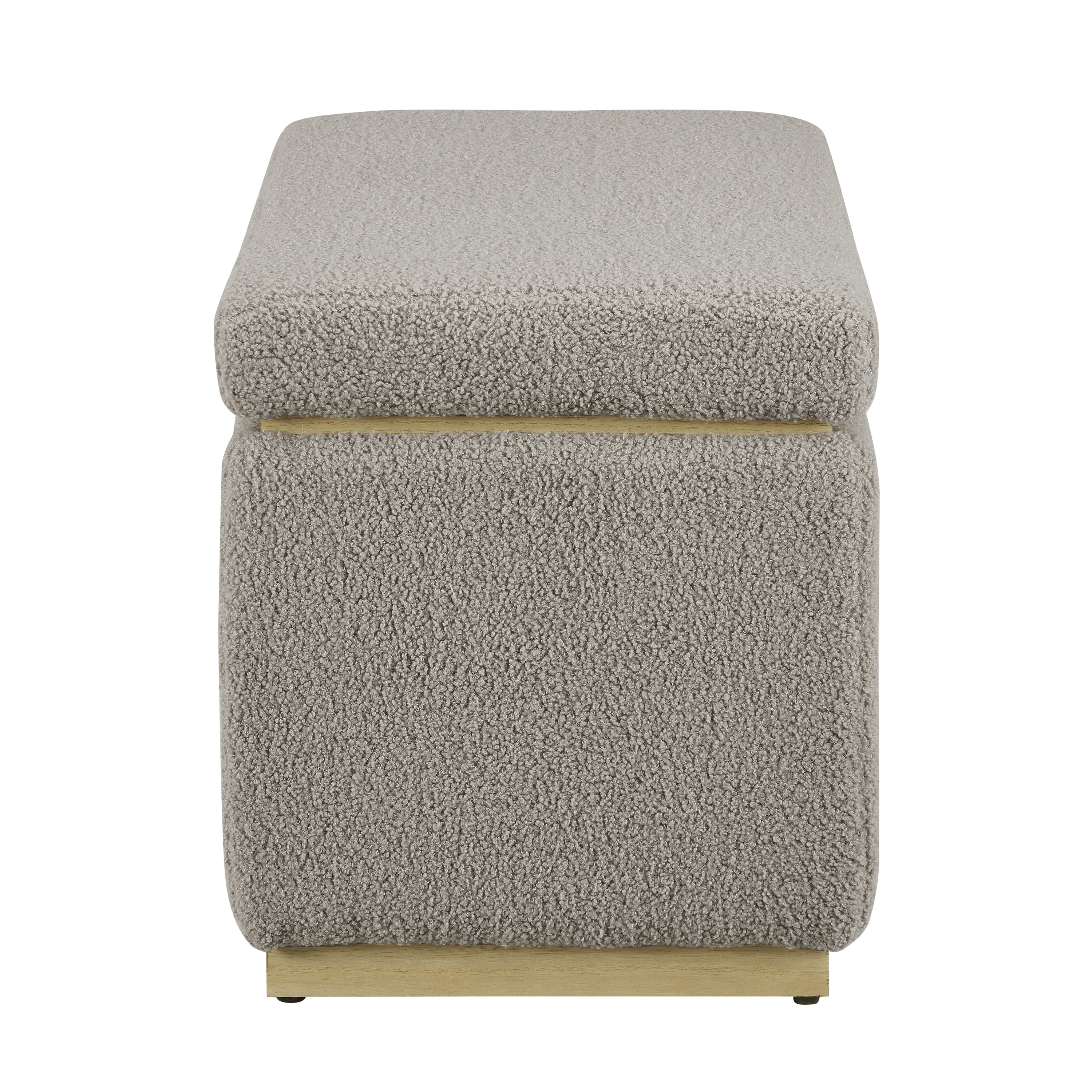 Linon Elta Rectangle Storage Ottoman, Light Gray