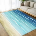 thumbnail image 4 of Summer Coastal Area Rugs 5x8 for Living Room, Turquoise Ombre Beach Ocean Waves Non Slip Washable Rug Runner, Low Pile Indoor Floor Carpet Mat Bathroom Rugs for Bedroom, Kids Room, 4 of 9