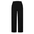 thumbnail image 3 of cocolona Womens Straight Wide-leg Corduroy Pants Fashion Solid Color Casual Loose Long Pants Elastic Waist Trousers with Pockets, 3 of 7