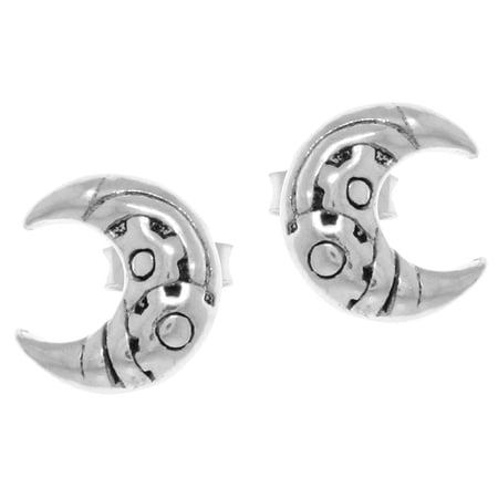Jewelry Trends Sterling Silver Petite Crescent Moon Stud Earrings