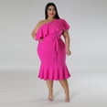 thumbnail image 3 of AURA Women Plus Size Sleeveless Midi Dress Casual Slim Fit Summer Ruffle Hem Dress, 3 of 7