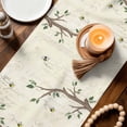 thumbnail image 3 of Gnomes Sunflower Table Runner - 72 Inch Long Bees Branches Floral Elegant Pastoral Cotton and Linen Blended Dress Scarves Farmhouse Table Runner for Kitchen Dining, Coffee Table, 13" x 72", 3 of 8