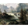 thumbnail image 2 of Bierstadt, Albert 18x15 White Modern Wood Framed Museum Art Print Titled - Rocky Mountain Stream, 2 of 4