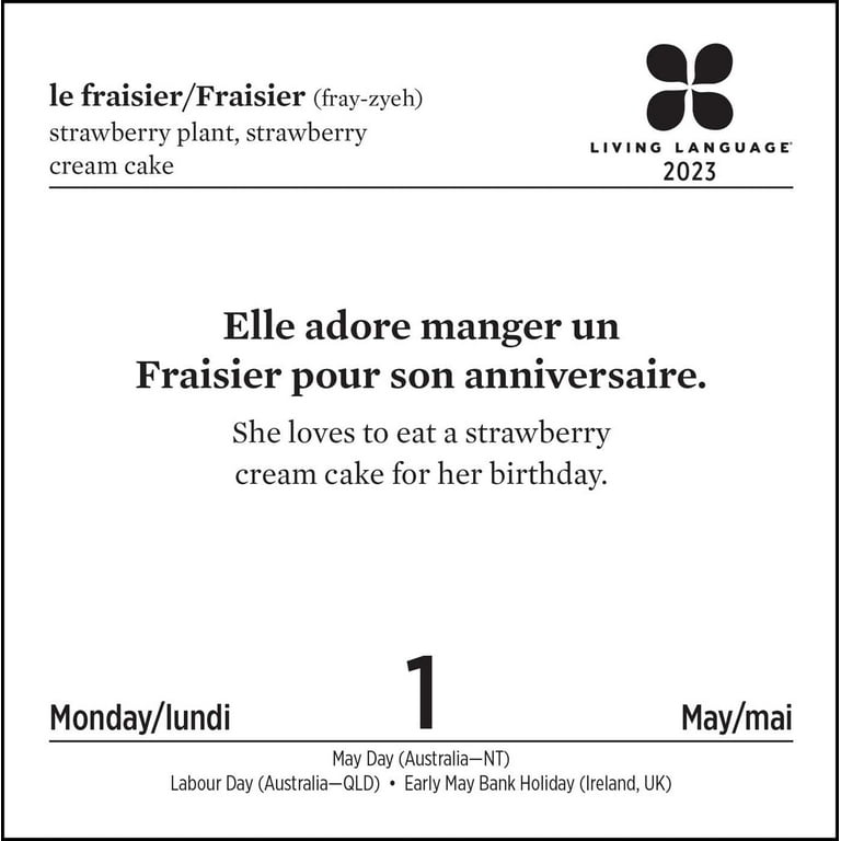 Living Language: French 2023 Day-to-Day Calendar : Daily Phrase & Culture ( Calendar) - Walmart.com
