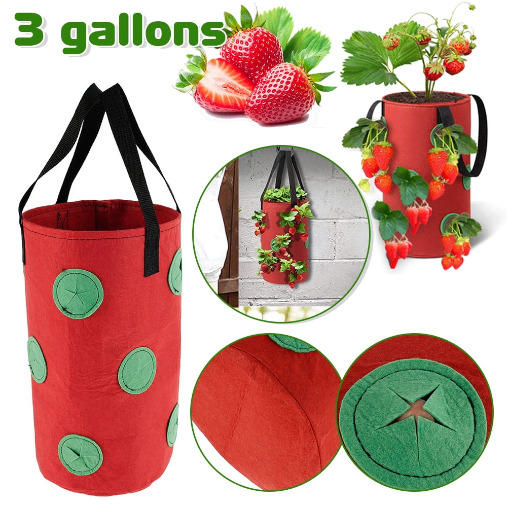 EIMELI 3 Gallon Garden Plant Growing Bag 13 Holes Hanging Plants