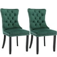 thumbnail image 2 of Green Tufted Velvet Upholstered Chair Set of 2 for Dining Room, Bedroom, Living Room, 2 of 8