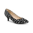 thumbnail image 1 of BLISSFUL STEP Women's Shoes Polka Dot Kitten Heel Pumps Pointed Toe Slip-on Heels Black 8.5, 1 of 7
