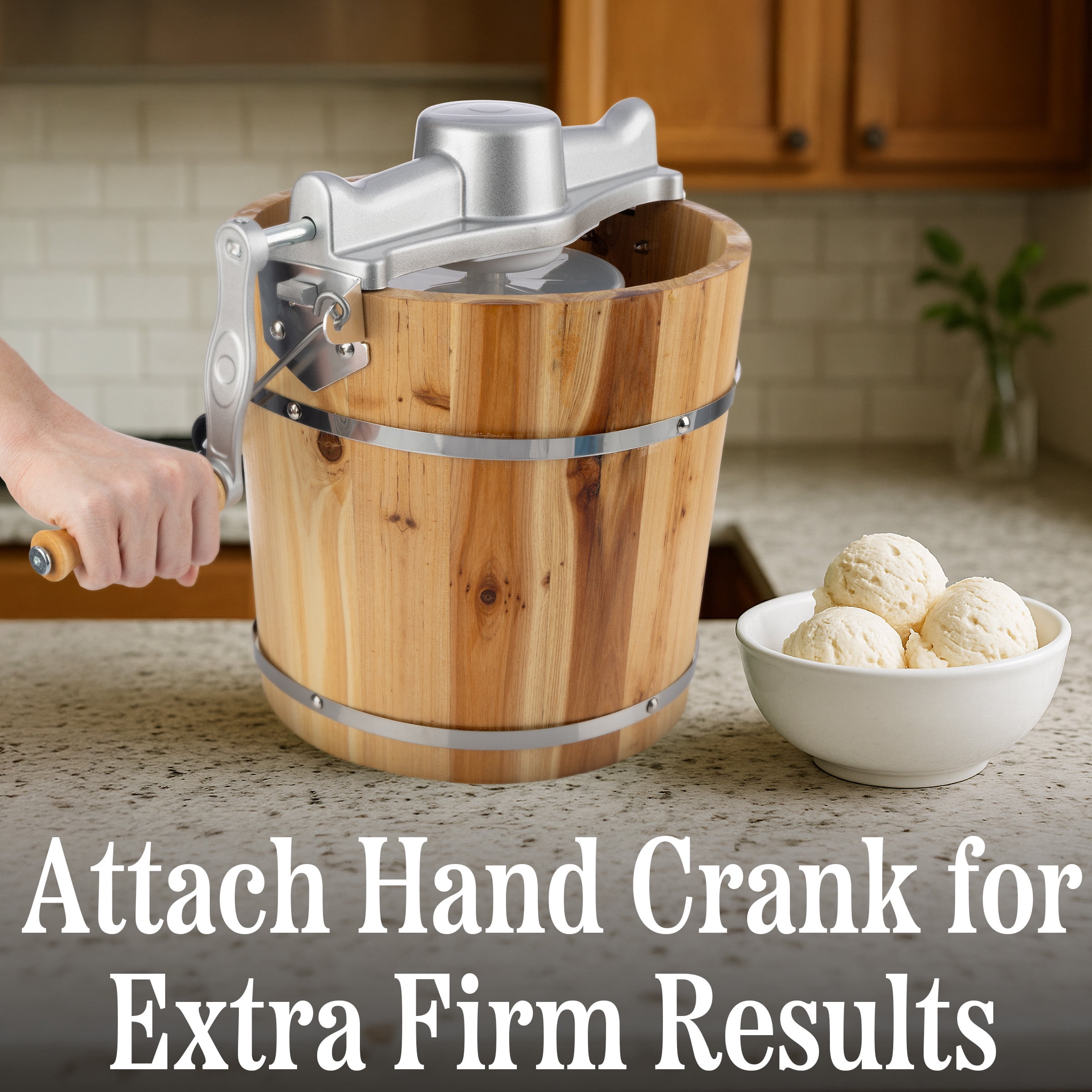 Classic Cuisine 4Qt Old Fashioned Electric Ice Cream Maker Machine