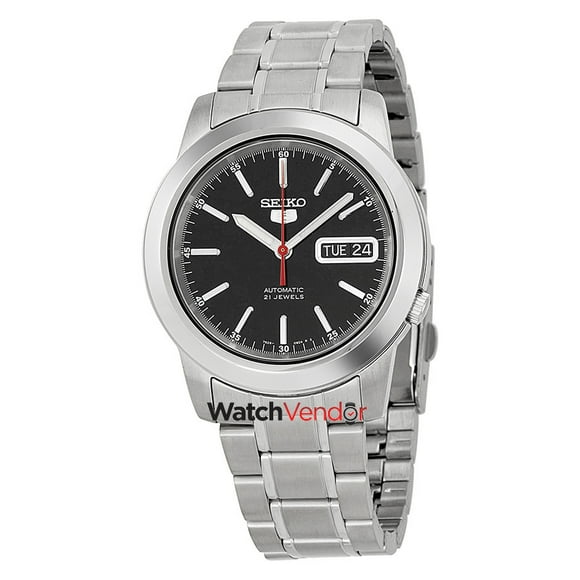 Seiko Montre Homme Automatique Cadran Noir Acier Inoxydable SNKE53