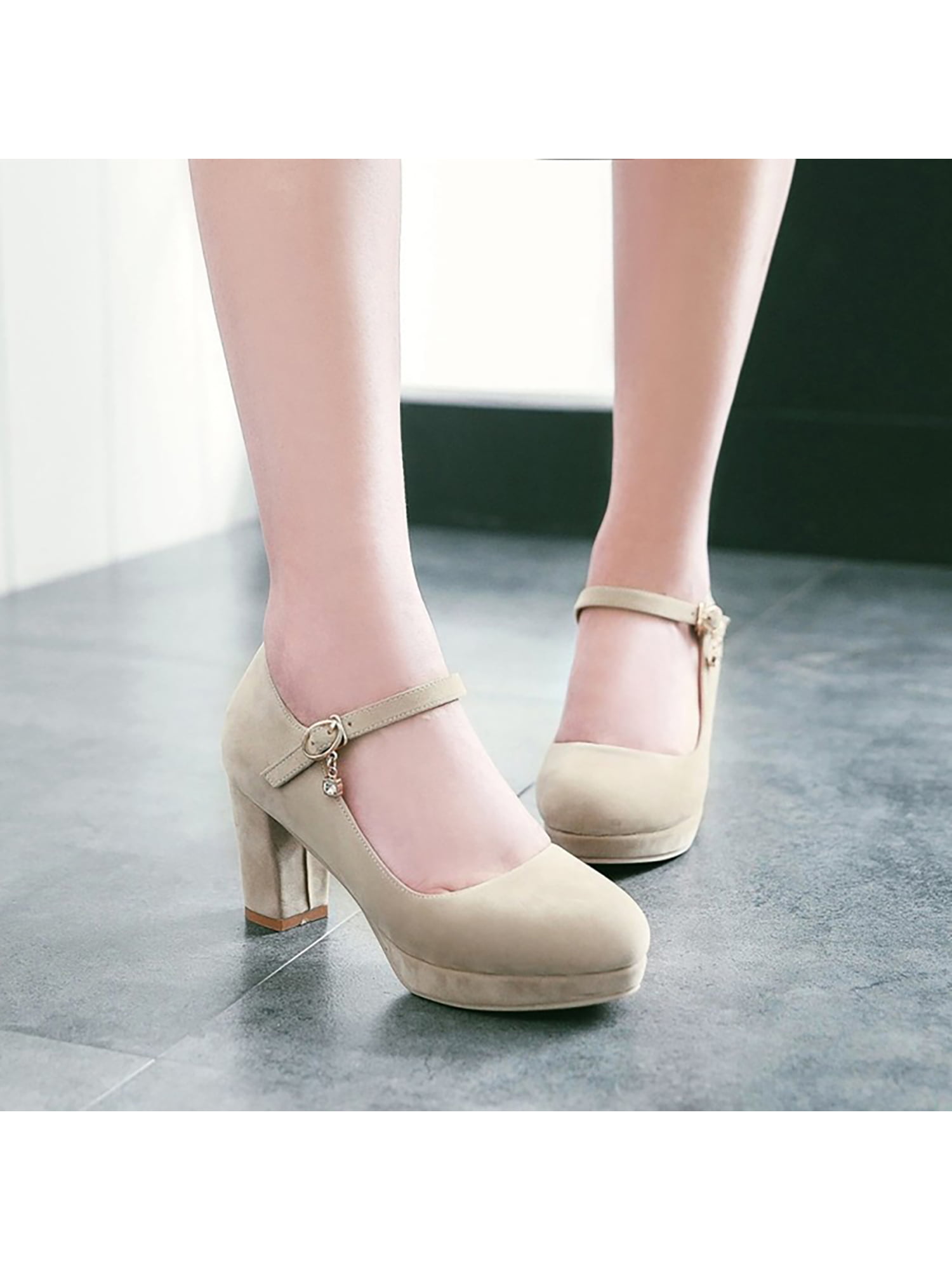 Details about   new Women Platform Chunky Heel Pumps High Heel Round Toe Ankle Boot Oxford Shoes