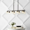 thumbnail image 5 of JONATHAN Y Julian 33.5" 8-Light Farmhouse Bohemian Iron/Glass Linear LED Pendant, Oil Rubbed Bronze/Clear, 5 of 8