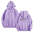 thumbnail image 2 of zaveiop Dear Person Behind Me Hoodie You Are Enough Hoodie for Women Teen Girls Oversized Aesthetic Graphic Sweatshirt Pullover Tops (Purple, L), 2 of 4