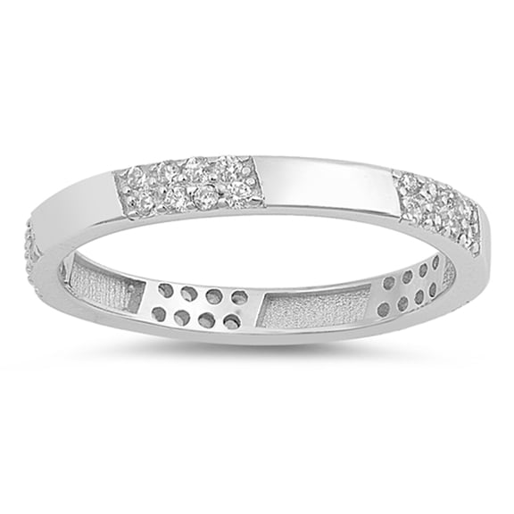 Clear Cubic Zirconia Ring .925 Sterling Silver Band White Jewelry Female Male Unisex Size 6