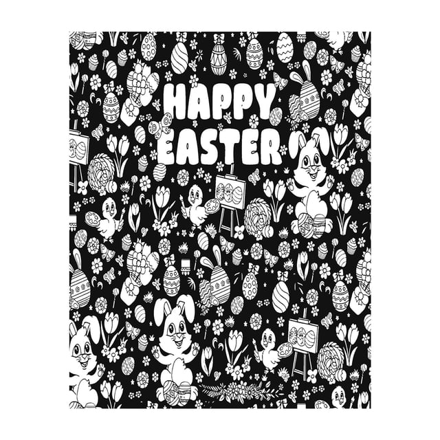 ERK 1Pcs Easter DIY Colored Blanket An Art And Craft Colored Blanket Featuring Patterns Of Rabbits/eggs/sheep Washable Blanket Suitable For Easter And Family Activities.