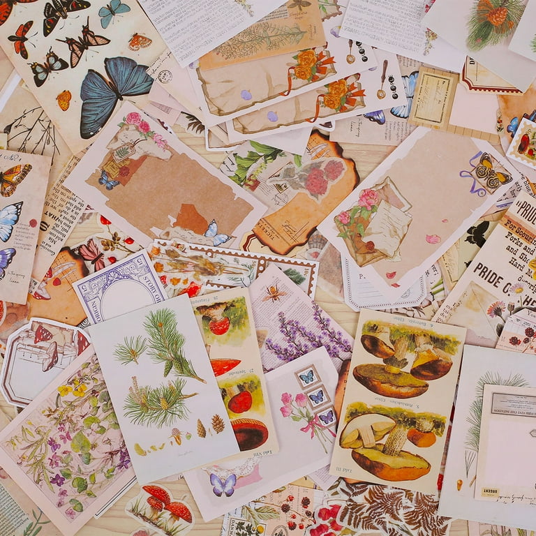 90 Pieces/ 2 Sets Vintage Scrapbook Paper Stickers Classic Old Stickers  Paper Old Journal Stickers Retro Paper Stickers for Personal Retro Crafts  Junk