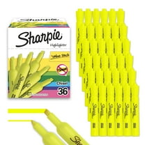 Sharpie Tank Style Highlighters, Chisel Tip, Fluorescent Yellow, Box of 36